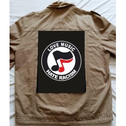 Zádová nášivka Love Music Hate Racism