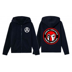 Mikina zip Animal Liberation