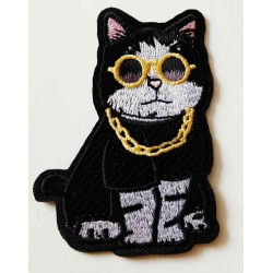 Nášivka vyšívaná nažehlovací Rap Cat