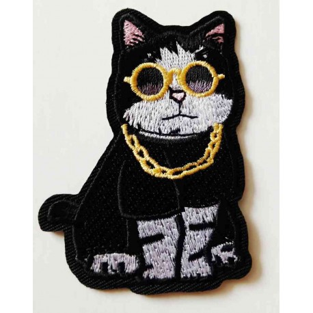 Nášivka vyšívaná nažehlovací Rap Cat