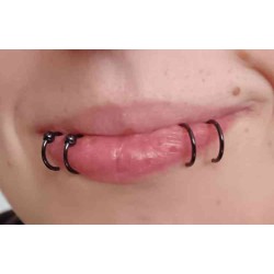 Falešný Piercing dvojitý černý