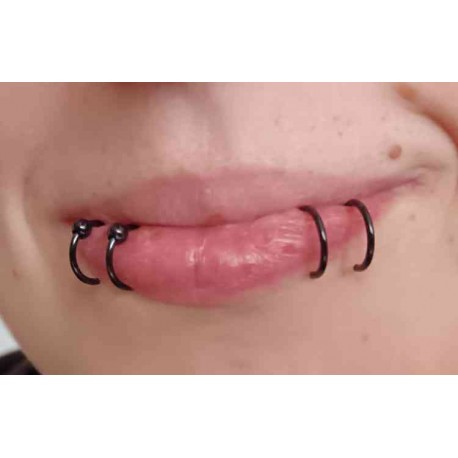 Falešný Piercing dvojitý černý