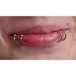Falešný Piercing dvojitý stříbrný