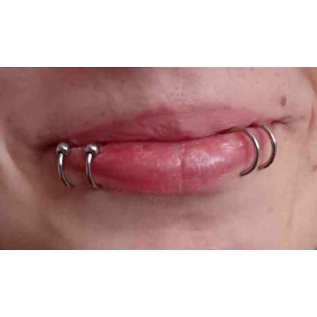 Falešný Piercing dvojitý stříbrný