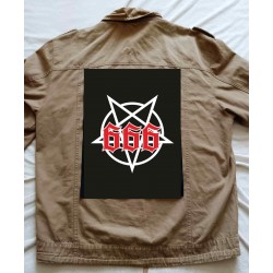 Zádová nášivka  Pentagram 666